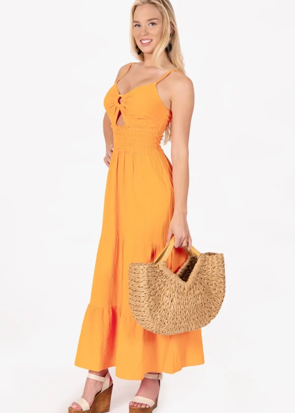 Adley' Open Front Maxi Dress