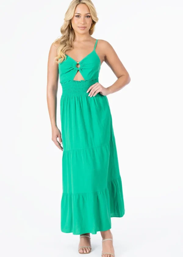 Adley' Open Front Maxi Dress