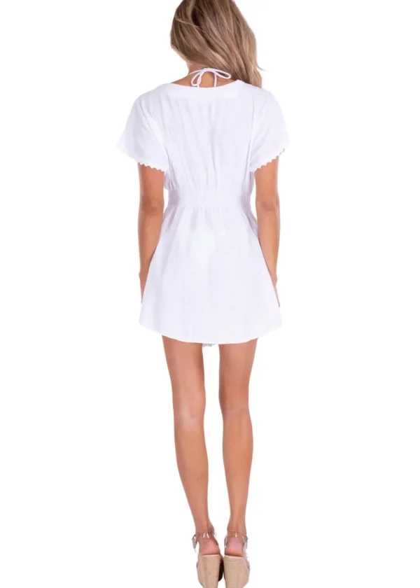 Amara' Boho Fringe Hem Dress White