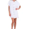 Annmarie' Button-Up Mini Tunic Dress White