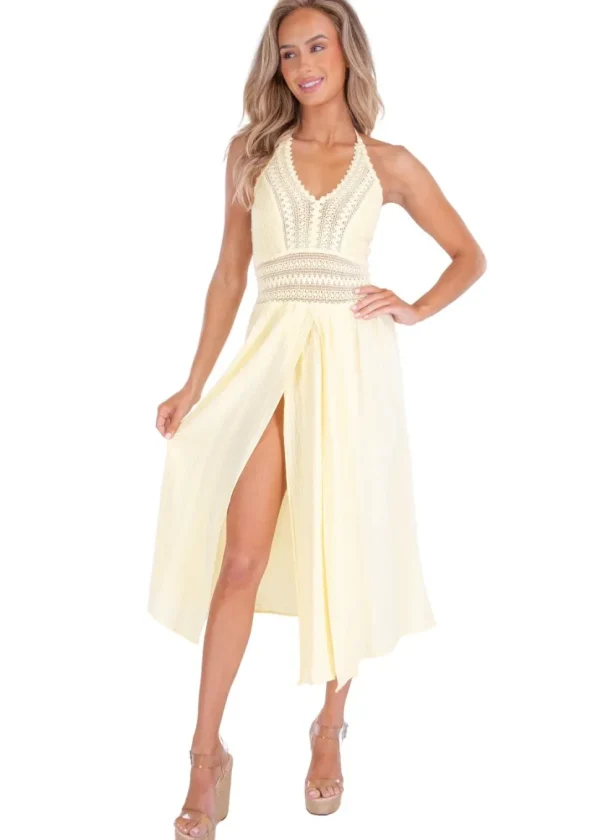 Arabella' Panel High Split Maxi Dress