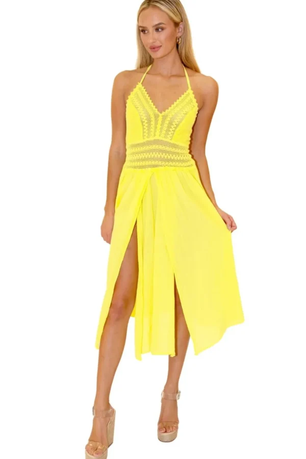 Arabella' Panel High Split Maxi Dress