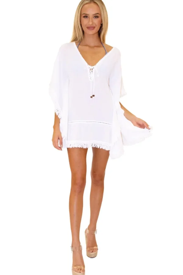 Aria' Boho Tunic Cover-Up White