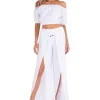 Astrid' Off Shoulder Bubble Top White