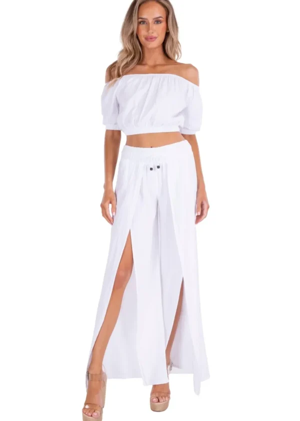Astrid' Off Shoulder Bubble Top White