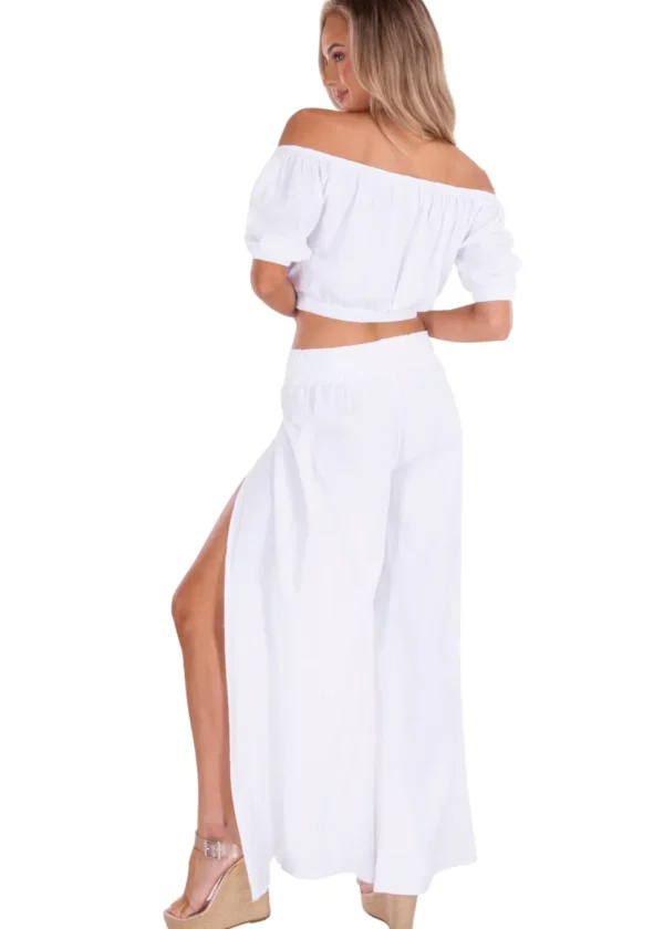 Astrid' Off Shoulder Bubble Top White