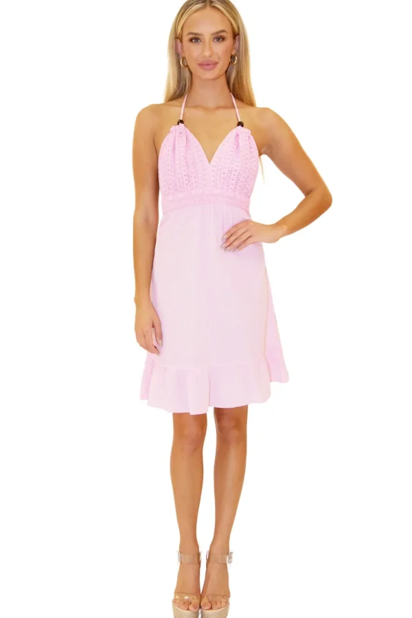 Athena' Crochet Bust Mini Dress