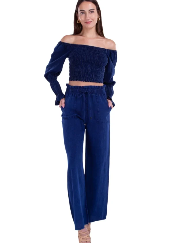 Belle' Shirred Long Sleeve Top