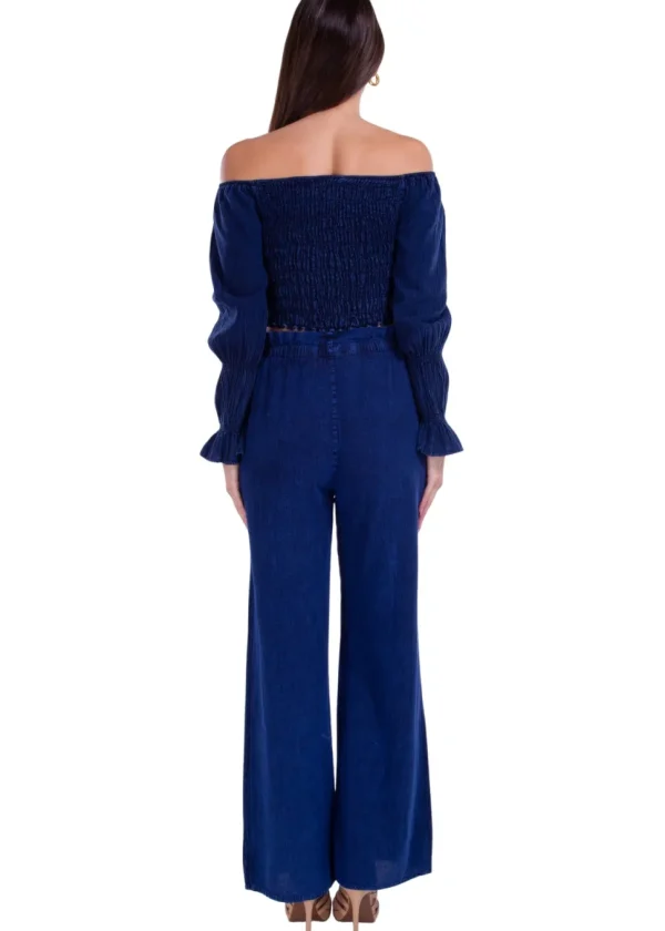 Belle' Shirred Long Sleeve Top