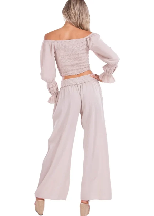 Belle' Shirred Long Sleeve Top