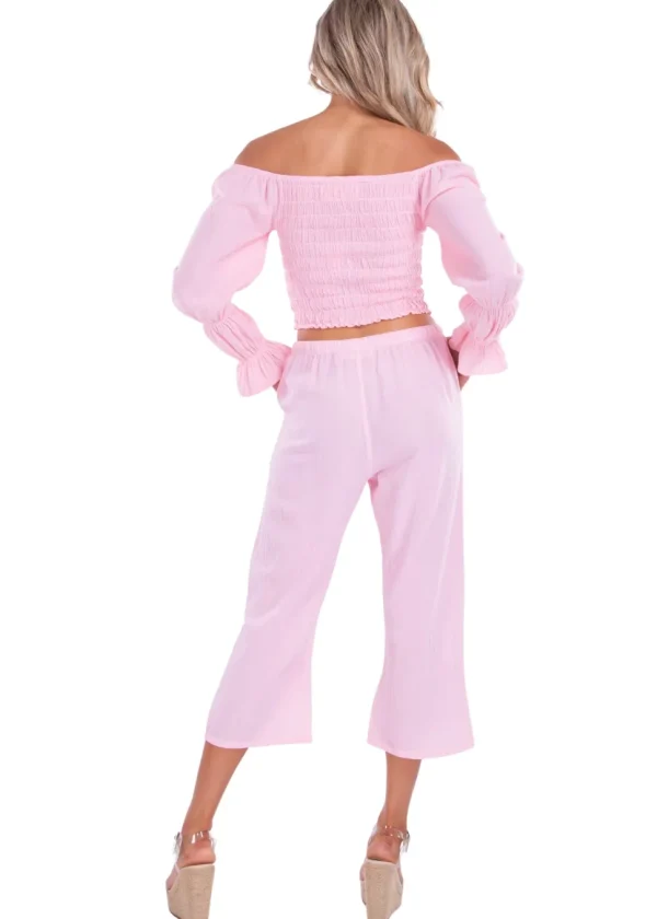 Belle' Shirred Long Sleeve Top