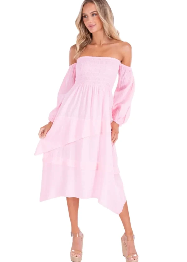 Calliope' Off Shoulder Midi Dress