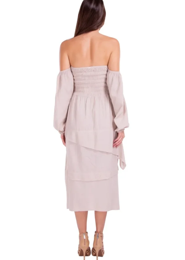 Calliope' Off Shoulder Midi Dress