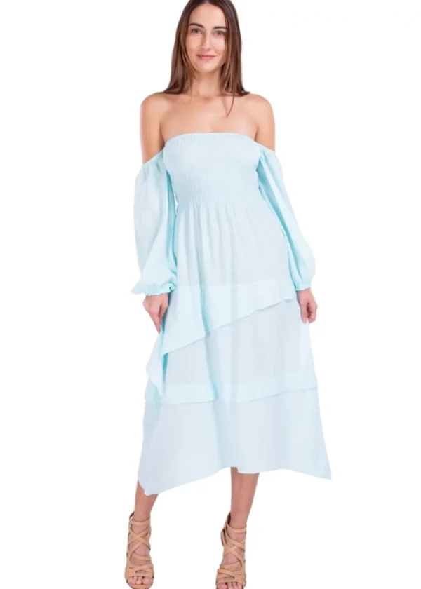 Calliope' Off Shoulder Midi Dress