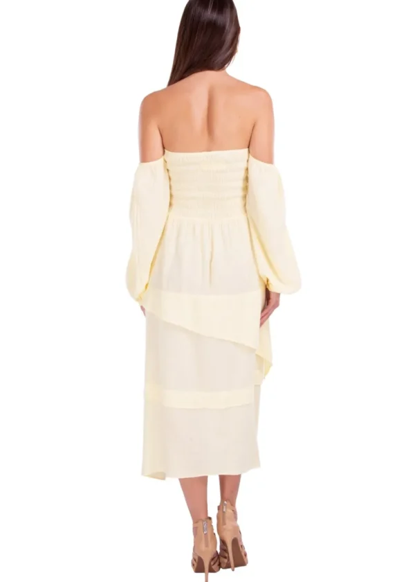 Calliope' Off Shoulder Midi Dress