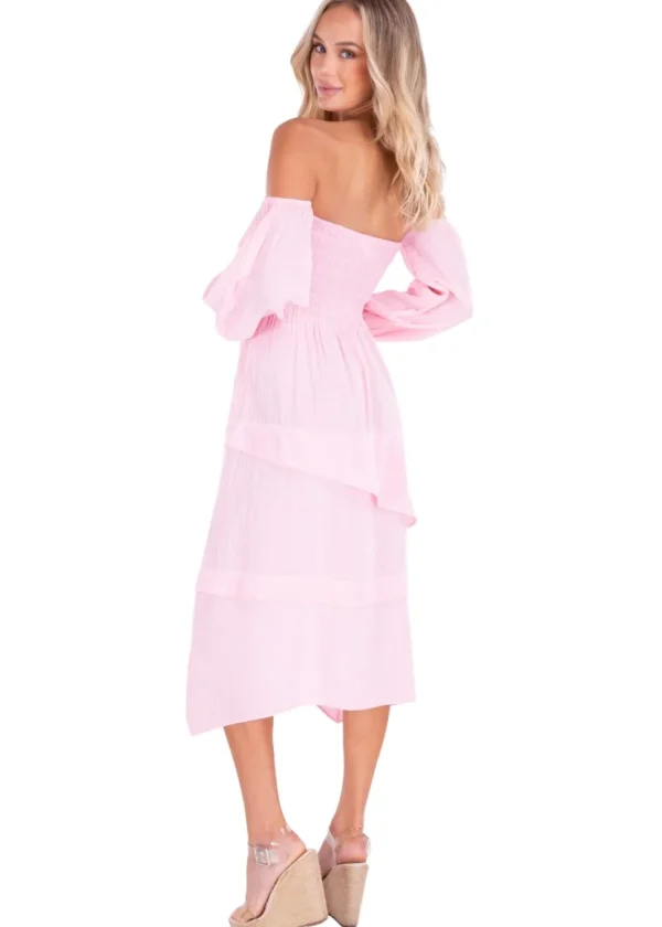 Calliope' Off Shoulder Midi Dress