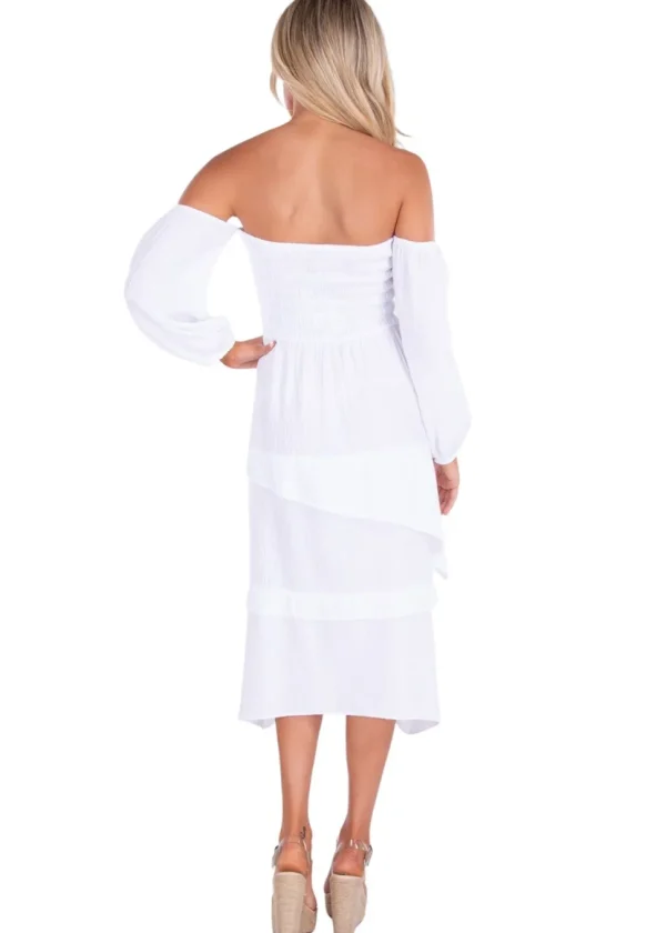 Calliope' Off Shoulder Midi Dress