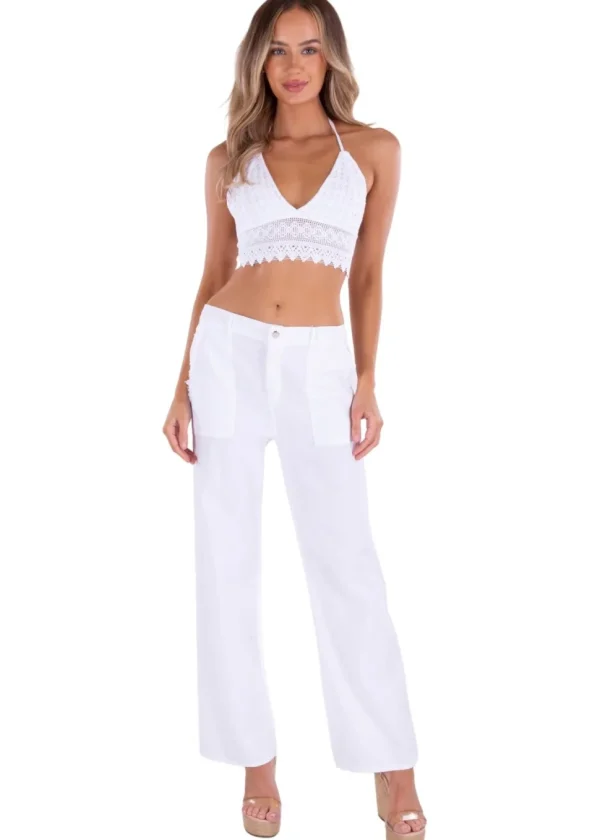 Calypso' Flare Pants White