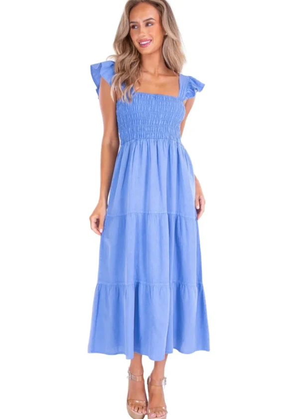 Christina' Ruffle Sleeve Dress