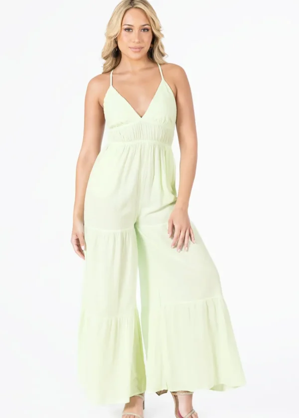 Clare' Backless Halter Jumpsuit