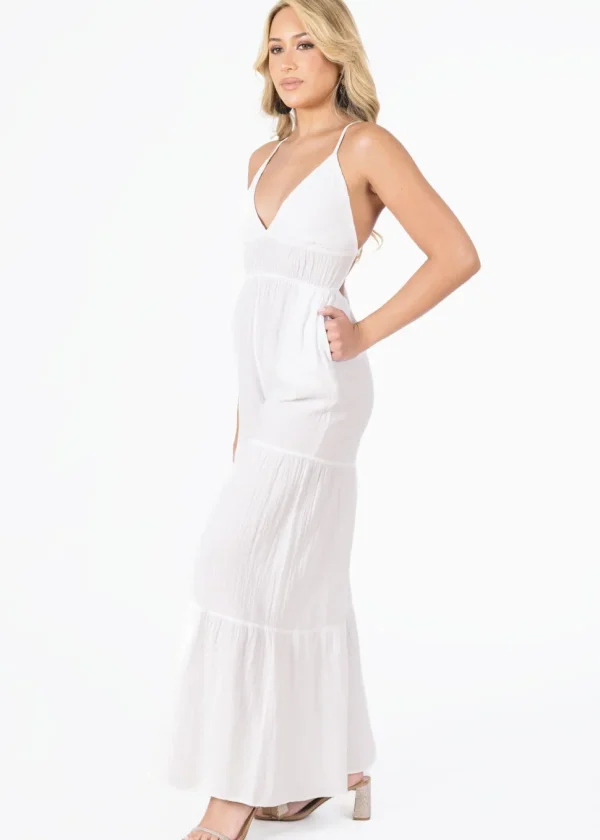 Clare' Backless Halter Jumpsuit
