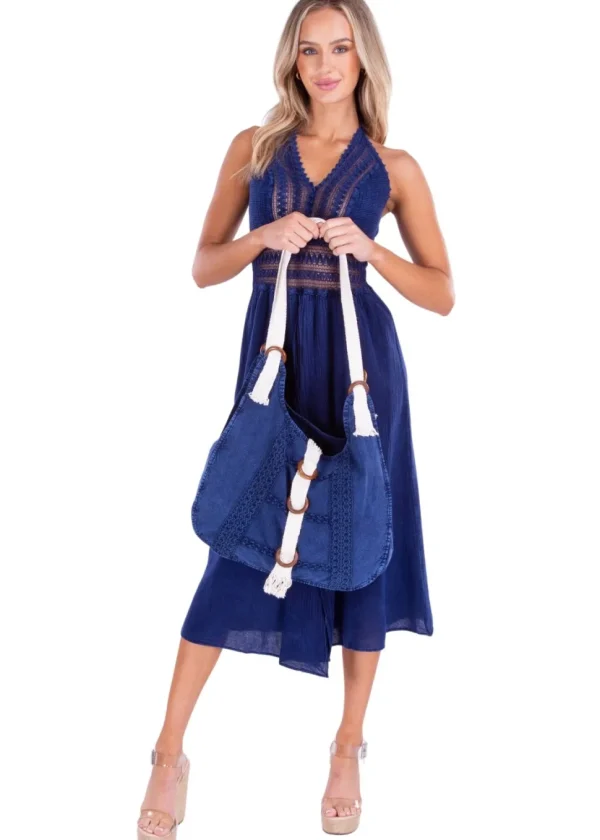 Claudia' Cotton Bag Navy