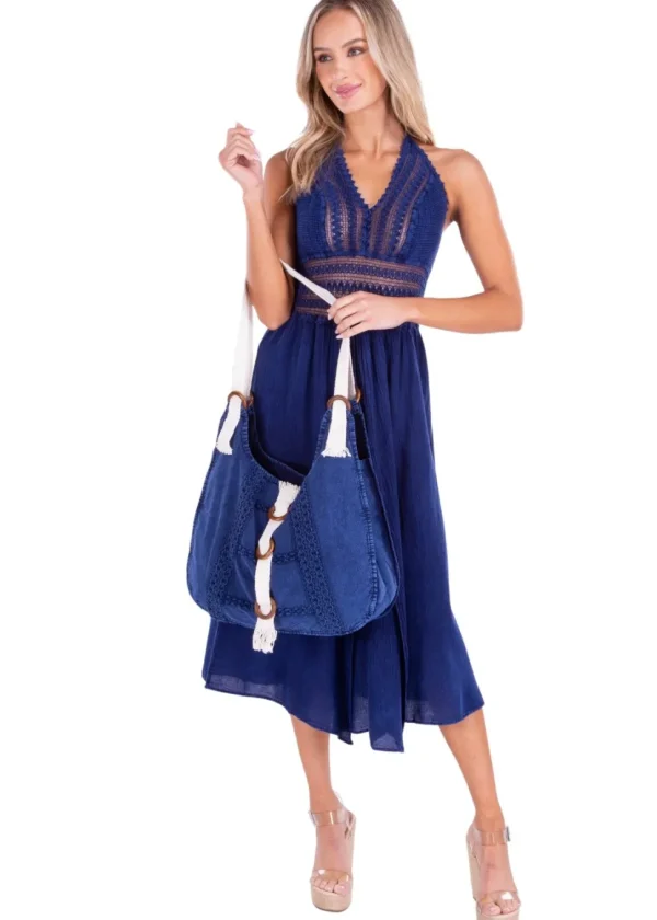 Claudia' Cotton Bag Navy