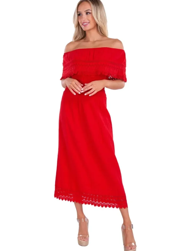 Constance' Off Shoulder Maxi Dress