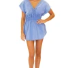 Coral' Cover-Up Dress Blue