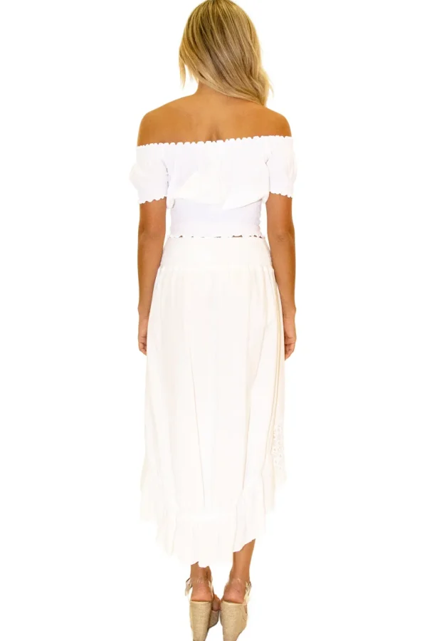 Delilah' Shirred Off Shoulder Top