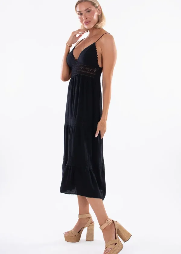Elliana' Tiered Cotton Maxi Dress