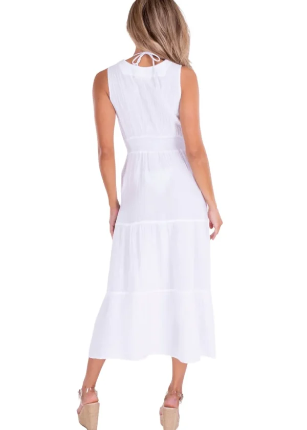Gabrielle' Cotton Maxi Dress with crochet details