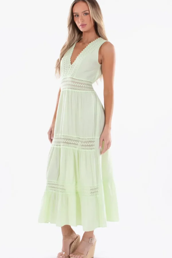 Gabrielle' Cotton Maxi Dress with crochet details