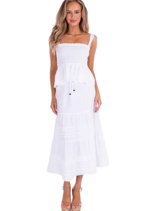 Georgiana' White Cotton Skirt