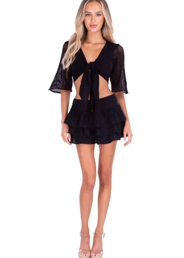 Gigi' Mesh Sleeve Crop Top