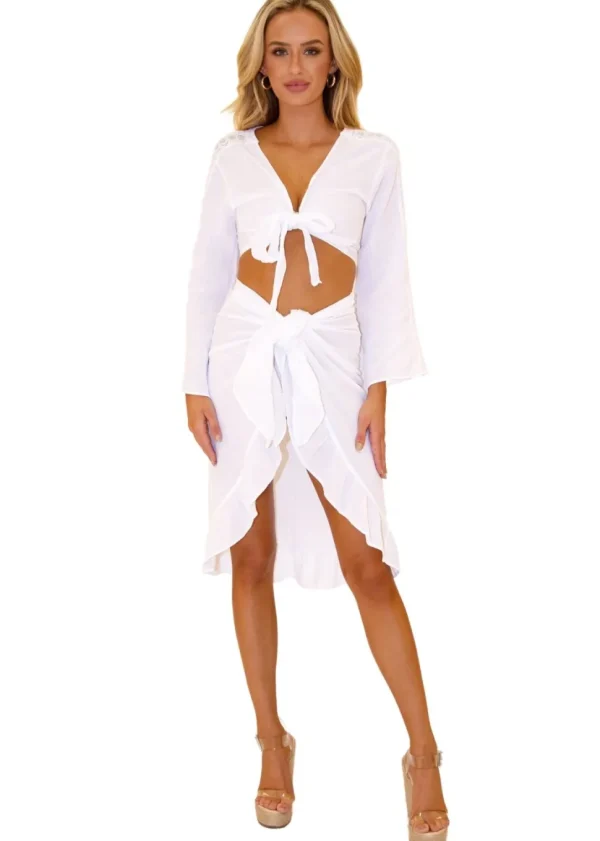 Harper' Sarong Skirt White