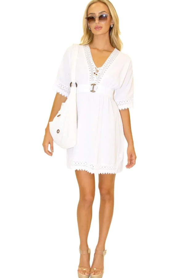 Hazel' Belted Mini Dress