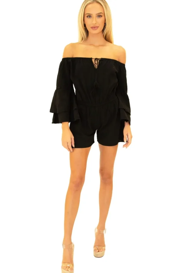 Jade' Bell Sleeve Romper