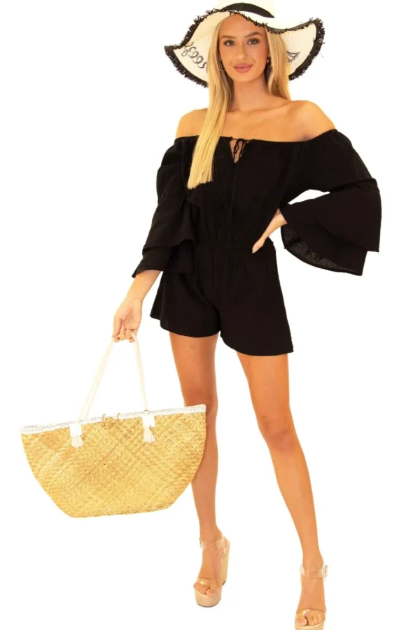 Jade' Bell Sleeve Romper