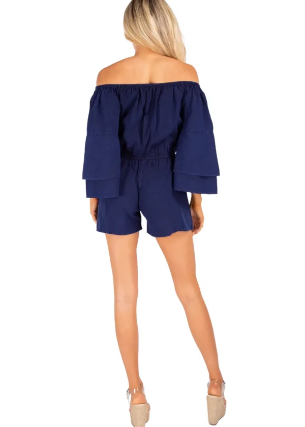 Jade' Bell Sleeve Romper