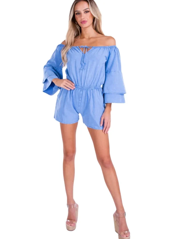 Jade' Bell Sleeve Romper