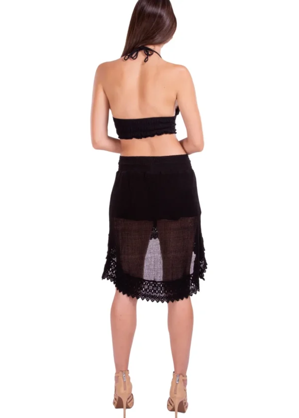 Jasmine' Crochet High Low Skirt