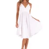Jess' White Midi Cotton Dress