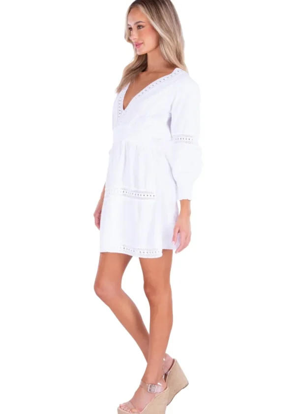 Joanna' Crochet Mini Dress White