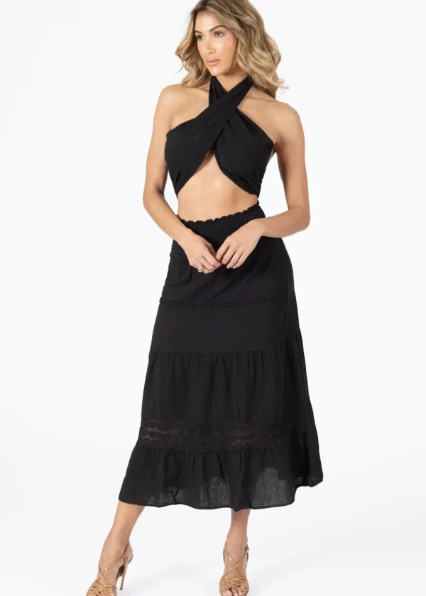 Kaeli' Wrap Tie Crop Top