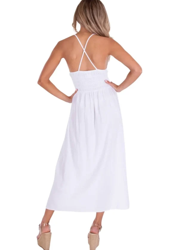 Kalani' Ladder Cut Out Maxi Dress White