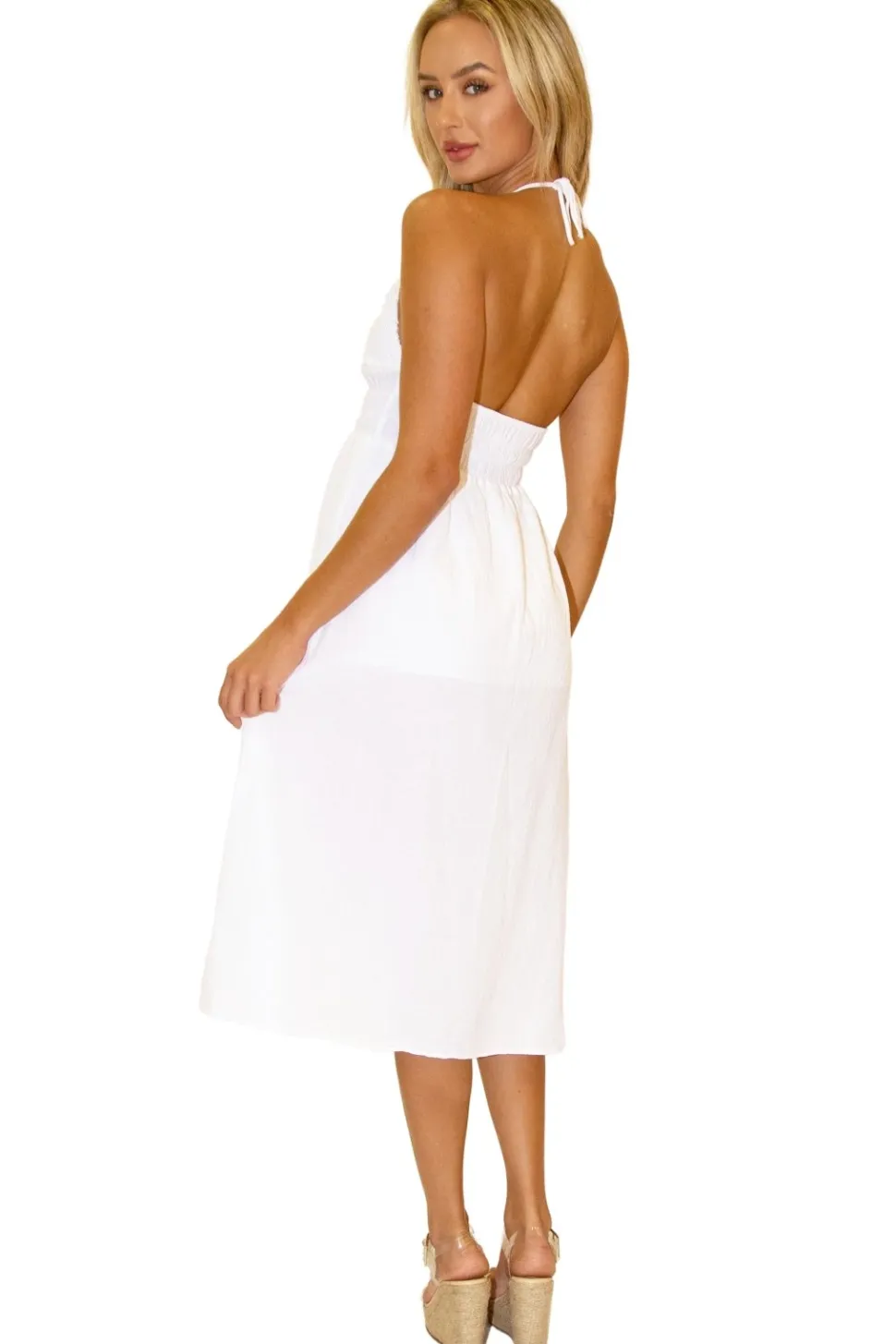 kari_crochet_panel_split__3.webp Kari' Crochet Panel Split Dress White