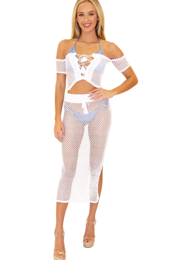 Kylie' Cotton Mesh Crop Top