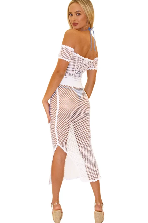 Kylie' Cotton Mesh Crop Top