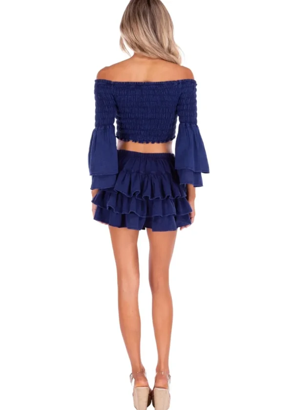 Lana' Shirred Bell Sleeve Top